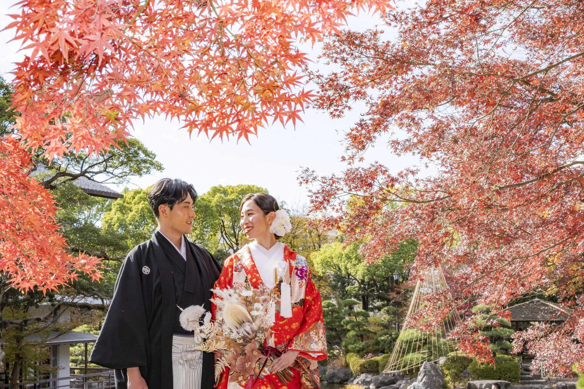 🍁秋の紅葉×和装前撮り｜2026年の紅葉シーズン撮影受付中！