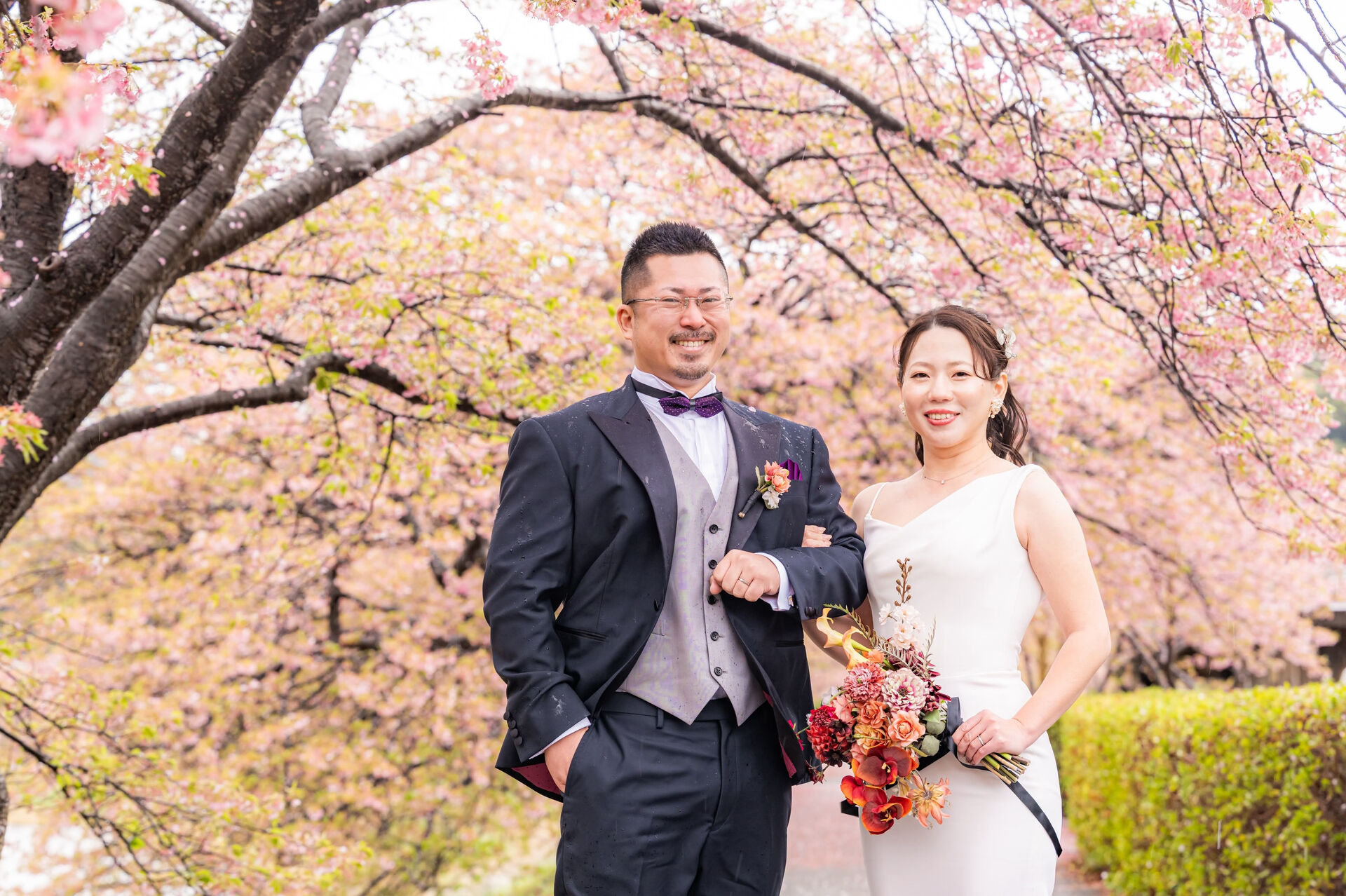 「和装も洋装も桜とのフォトウエディング』